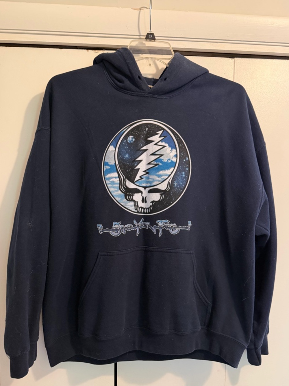 Grateful Dead Navy Graphic Hoodie - Stealie size Xl